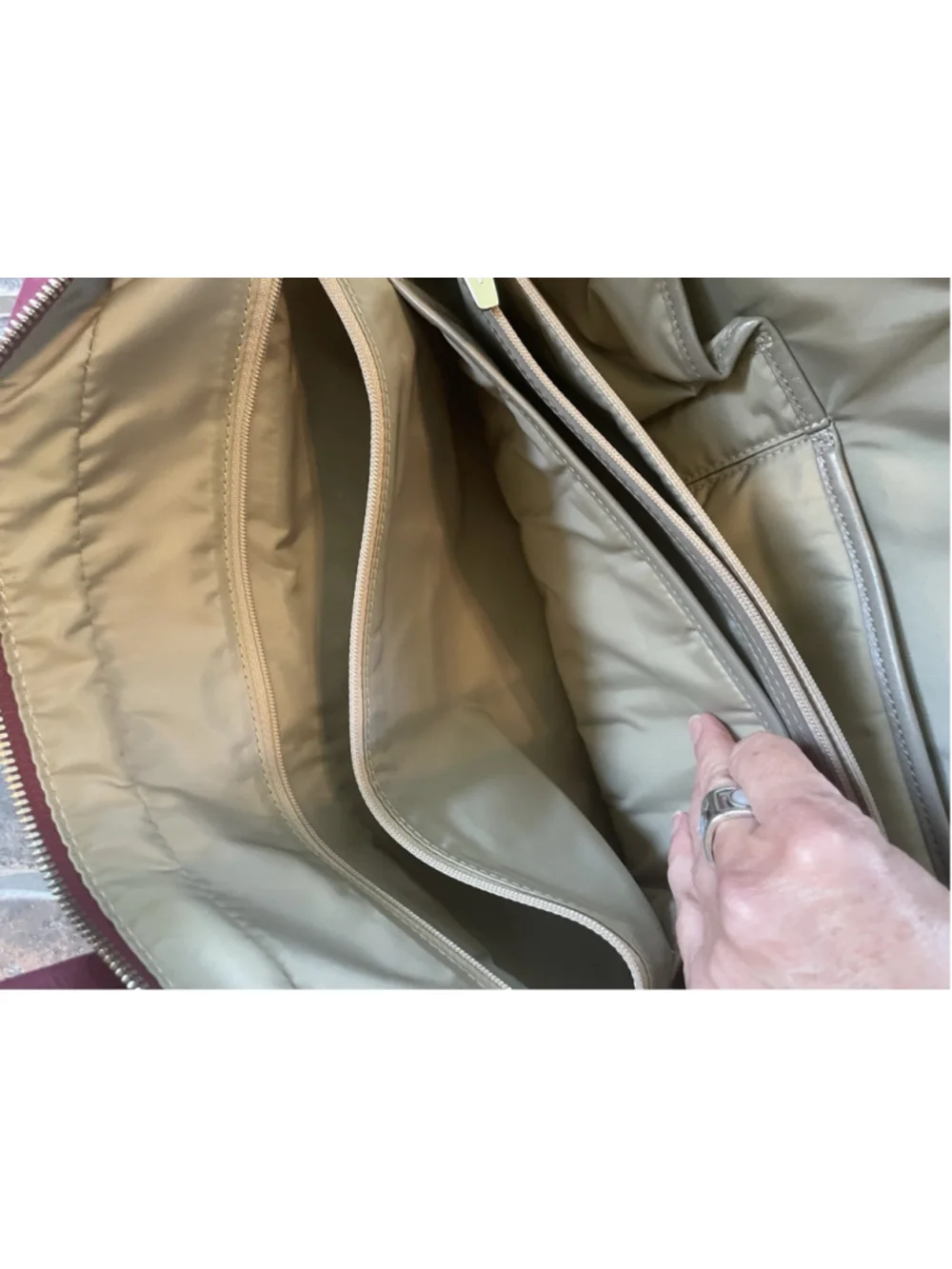 Tumi Magenta Leather Handbag Silver Hardware Office Work